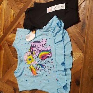 2 pcs My Little pony top & Jumping Bean leggings size 6x